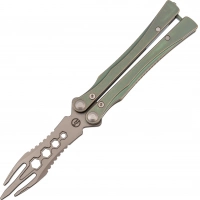 Нож-бабочка со сменным лезвием Maxace Loran Green, сталь M390, рукоять титан купить в Астрахани