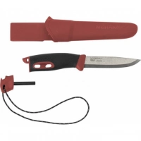 Нож с фиксированным лезвием Morakniv Companion Spark Black Red, сталь Sandvik 12C27, рукоять резина/пластик купить в Астрахани