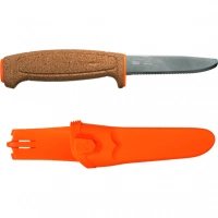 Нож с фиксированным лезвием Morakniv Floating Serrated Knife, сталь Sandvik 12C27, рукоять пробковая купить в Астрахани