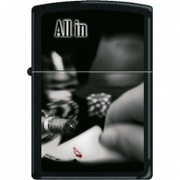 Зажигалка ZIPPO All In, латунь с покрытием Black Matte, чёрная, матовая, 36x12x56 мм купить в Астрахани