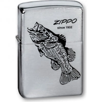 Зажигалка ZIPPO Black Bass Brushed Chrome, латунь с никеле-хром. покрыт., серебр., матов., 36х56х12мм купить в Астрахани