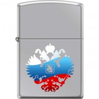 Зажигалка ZIPPO Двуглавый орёл, латунь/сталь с покрытием High Polish Chrome, серебристая, 36x12x56мм купить в Астрахани