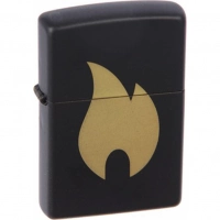 Зажигалка ZIPPO Flame с покрытием Black Matte, латунь/сталь, чёрная, матовая, 36x12x56 мм купить в Астрахани