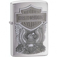 Зажигалка ZIPPO Harley-Davidson®, с покрытием Brushed Chrome, латунь/сталь, серебристая, 36x12x56 мм купить в Астрахани