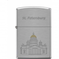 Зажигалка ZIPPO Исакиевский собор, с покрытием Brushed Chrome купить в Астрахани