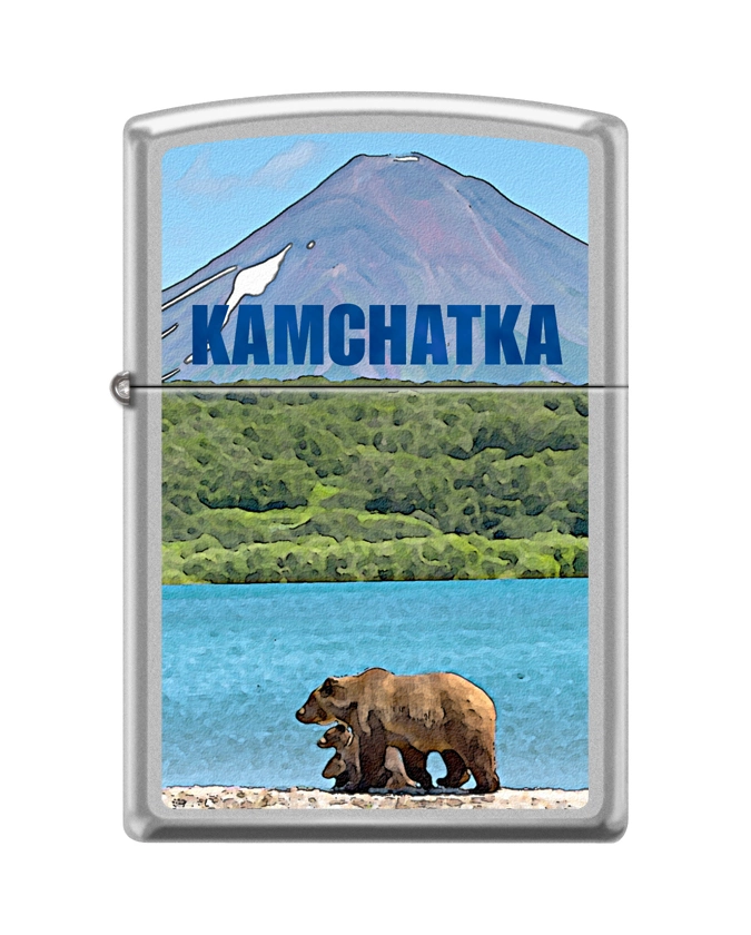 Зажигалка ZIPPO Камчатка с покрытием Satin Chrome™