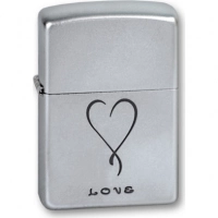 Зажигалка ZIPPO Love Satin Chrome, латунь с никеле-хромовым покрыт., серебр., матовая, 36х56х12 мм купить в Астрахани