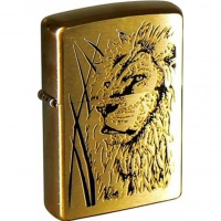 Зажигалка ZIPPO Proud Lion Brushed Brass, латунь, золотистый, матовая, 36х56х12 мм купить в Астрахани