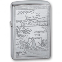 Зажигалка ZIPPO Row Boat Brushed Chrome, латунь с никеле-хром.покрыт., серебр., матов., 36х56х12 мм купить в Астрахани