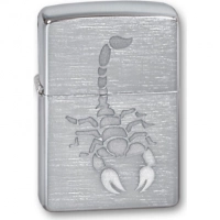 Зажигалка ZIPPO Scorpion Brushed Chrome, латунь с никеле-хром.покрыт., серебр., матов., 36х56х12 мм купить в Астрахани