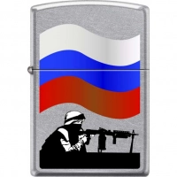 Зажигалка ZIPPO Защитник Отечества, латунь/сталь с покрытием Street Chrome™, серебристая, 36x12x56мм купить в Астрахани